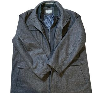 Michael Kors Men's Wool Blend Coat Charcoal Multi-Pocket Jacket Size XXL